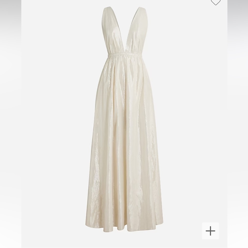 Plunge-neck metallic  dress